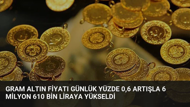 Gram Altın Fiyatı Günlük Yüzde 0,6 Artışla 6 Milyon 610 Bin Liraya Yükseldi